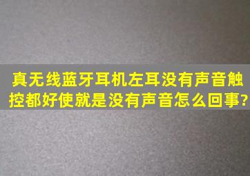 真无线蓝牙耳机左耳没有声音,触控都好使就是没有声音怎么回事?