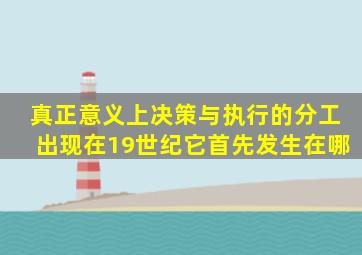 真正意义上决策与执行的分工出现在19世纪,它首先发生在哪