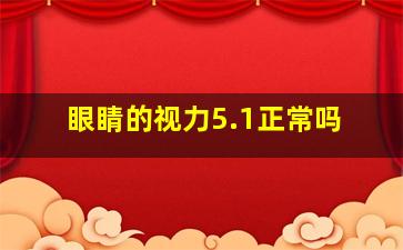 眼睛的视力5.1正常吗