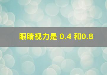 眼睛视力是 0.4 和0.8