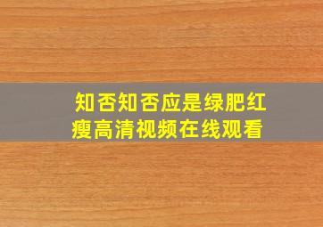 知否知否应是绿肥红瘦  高清视频在线观看 