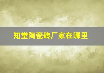 知堂陶瓷砖厂家在哪里