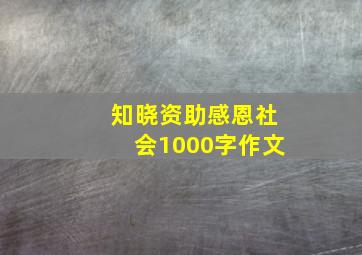 知晓资助,感恩社会1000字作文