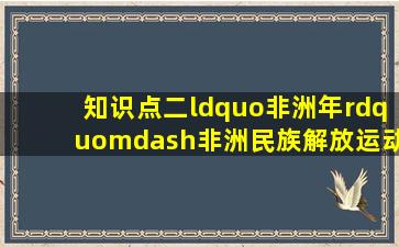 知识点二“非洲年”—非洲民族解放运动1.首先在北非展开(1)1951年...