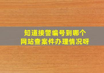 知道接警编号,到哪个网站查案件办理情况呀