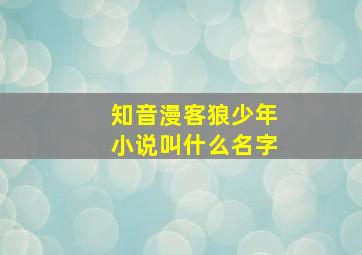 知音漫客狼少年小说叫什么名字