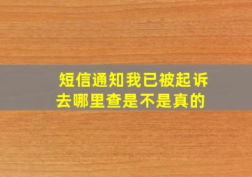 短信通知我已被起诉,去哪里查是不是真的 