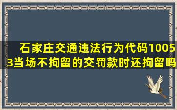 石家庄交通违法行为代码10053当场不拘留的交罚款时还拘留吗