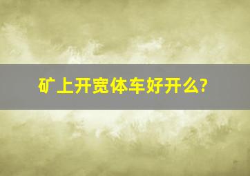 矿上开宽体车好开么?