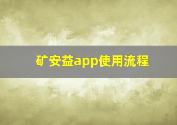 矿安益app使用流程