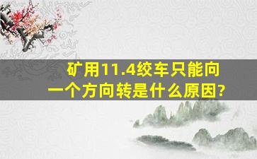 矿用11.4绞车只能向一个方向转是什么原因?