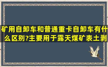 矿用自卸车和普通重卡自卸车有什么区别?主要用于露天煤矿表土剥离。