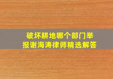 破坏耕地哪个部门举报谢海涛律师精选解答