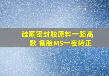 硅酮密封胶原料一路高歌 备胎MS一夜转正