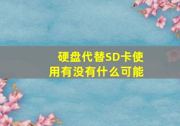 硬盘代替SD卡使用,有没有什么可能