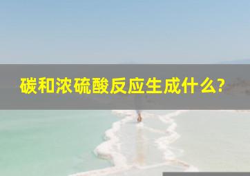 碳和浓硫酸反应生成什么?