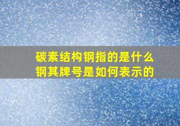 碳素结构钢指的是什么钢(其牌号是如何表示的(