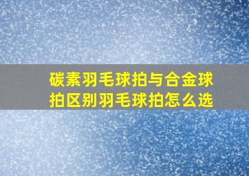 碳素羽毛球拍与合金球拍区别羽毛球拍怎么选