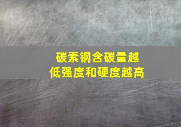 碳素钢含碳量越低,强度和硬度越高。