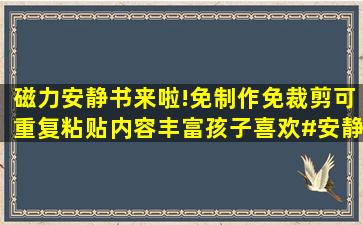 磁力安静书来啦!免制作免裁剪可重复粘贴,内容丰富孩子喜欢#安静书...