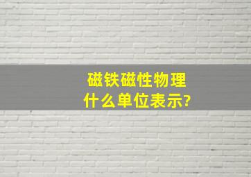 磁铁磁性物理什么单位表示?