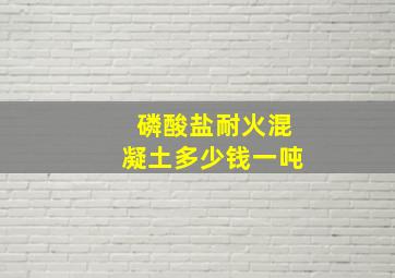 磷酸盐耐火混凝土多少钱一吨