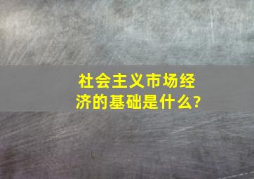 社会主义市场经济的基础是什么?