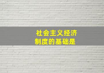 社会主义经济制度的基础是 ()