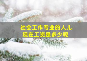 社会工作专业的人儿现在工资是多少呢 