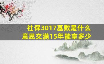 社保3017基数是什么意思交满15年能拿多少(