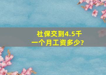 社保交到4.5千一个月工资多少?