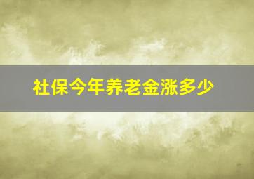 社保今年养老金涨多少