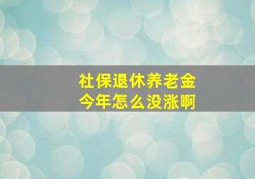 社保退休养老金今年怎么没涨啊