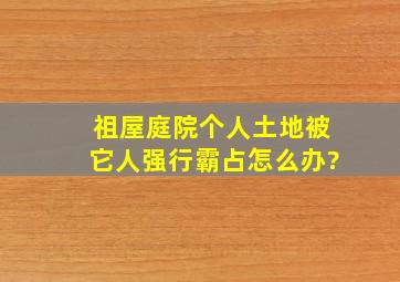 祖屋庭院个人土地被它人强行霸占怎么办?