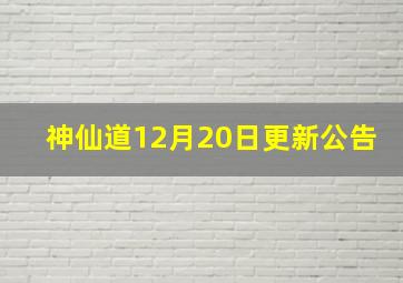 神仙道12月20日更新公告