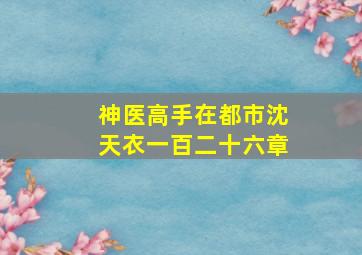 神医高手在都市沈天衣一百二十六章