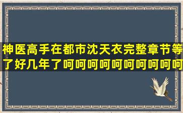 神医高手在都市沈天衣完整章节等了好几年了呵呵呵呵呵呵呵呵呵呵