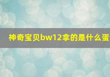 神奇宝贝bw12拿的是什么蛋