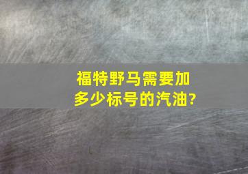 福特野马需要加多少标号的汽油?