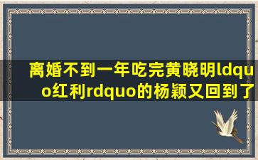 离婚不到一年,吃完黄晓明“红利”的杨颖,又回到了她的“怪圈”