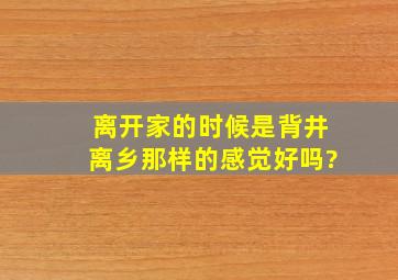 离开家的时候,是背井离乡。那样的感觉好吗?