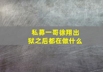 私募一哥徐翔出狱之后都在做什么