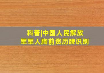 科普|中国人民解放军军人胸前资历牌识别