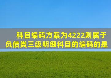 科目编码方案为4222,则属于负债类三级明细科目的编码的是