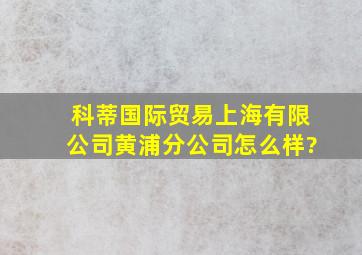 科蒂国际贸易(上海)有限公司黄浦分公司怎么样?