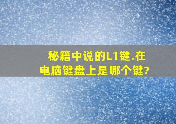 秘籍中说的L1键.在电脑键盘上,是哪个键?