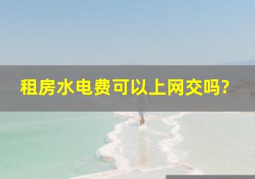 租房水电费可以上网交吗?