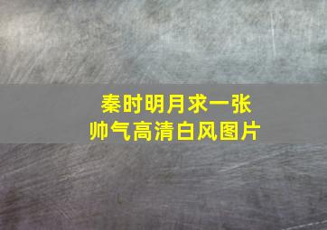 秦时明月求一张帅气高清白风图片