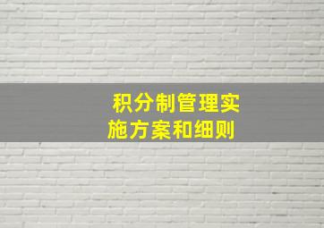 积分制管理实施方案和细则 