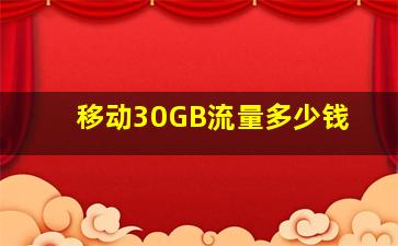 移动30GB流量多少钱